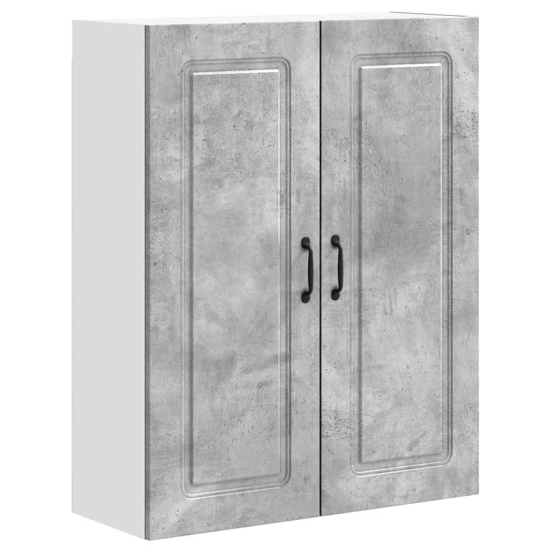 Armoire de cuisine moderne rectangulaire grand espace de rangement 80 x 31 x 100 cm en bois d'ingénierie gris béton 02_0053826