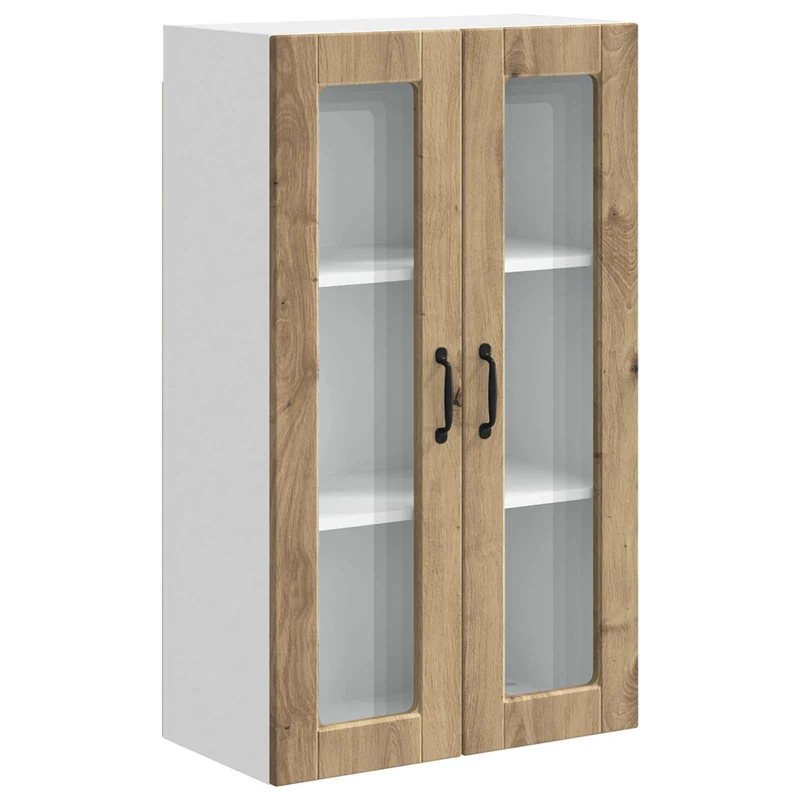 Armoire de cuisine murale moderne avec 3 étagères 60 x 31 x 100 cm en bois d'ingénierie chêne artisanal 02_0054521