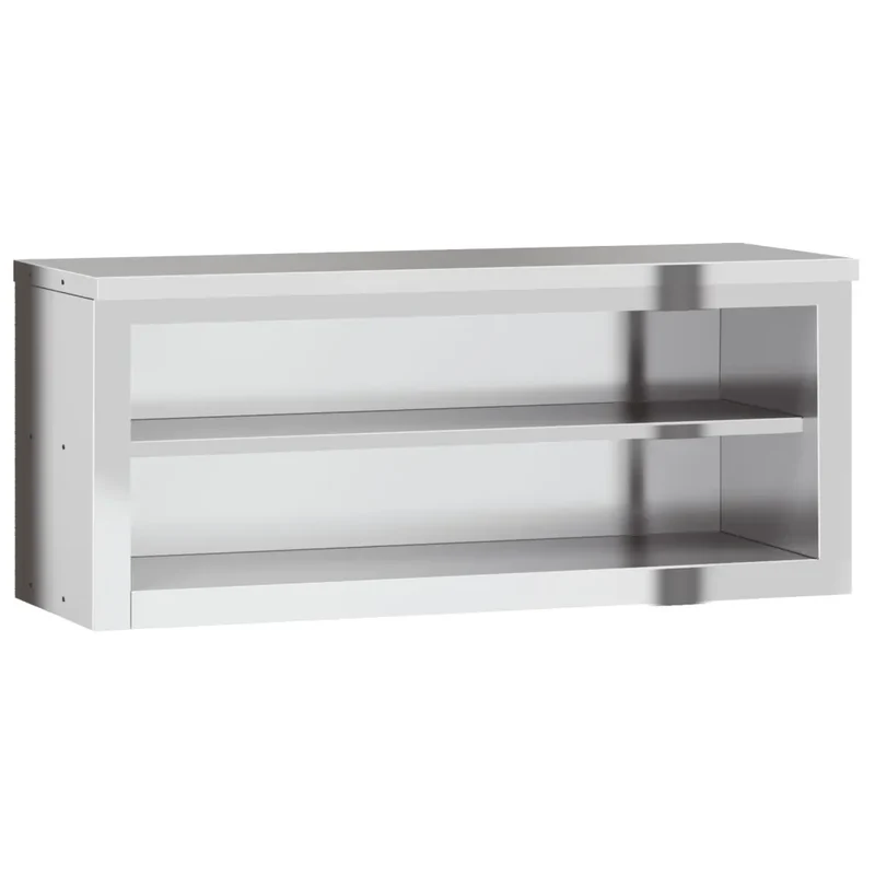 Armoire murale de cuisine avec étagère 110 x 40 x 46 cm hygiénique design moderne en acier inoxydable argenté 02_0047580