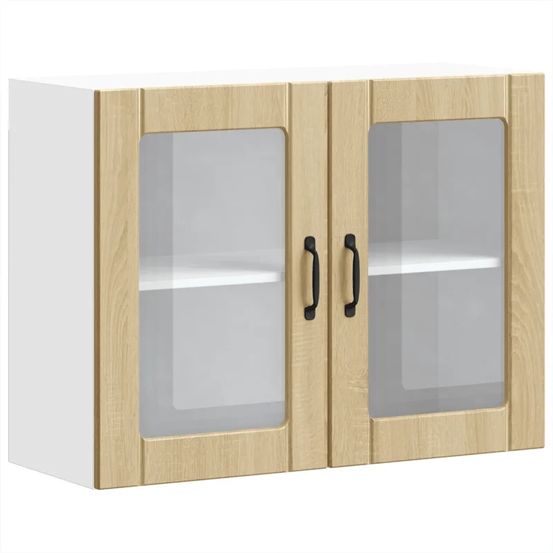 Armoire murale de cuisine design pratique 80 x 31 x 60 cm en bois d'ingénierie chêne sonoma 02_0050195