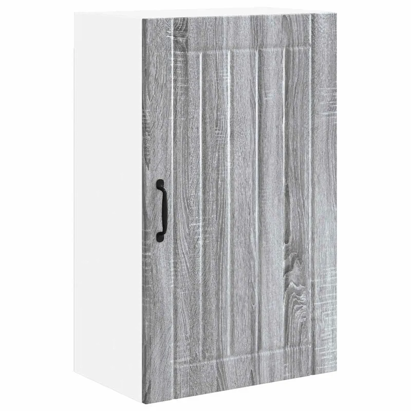 Armoire de cuisine moderne rectangulaire rangement pratique 50 x 31 x 80 cm en bois d'ingénierie gris sonoma 02_0054058