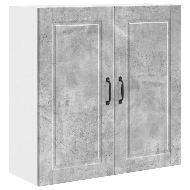 Armoire de cuisine murale moderne rangement pratique 80 x 31 x 80 cm en bois d'ingénierie gris béton 02_0054401