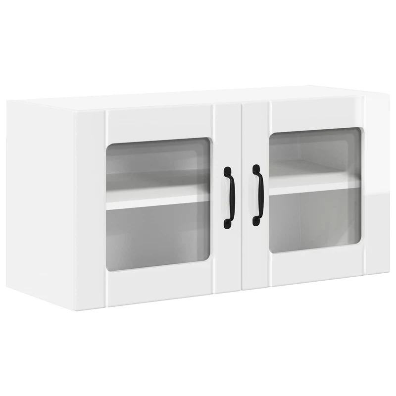 Armoire de cuisine moderne fonctionnelle rangement pratique 80 x 31 x 40 cm en bois d'ingénierie blanc brillant 02_0053968