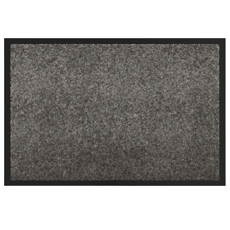 Tapis de porte rectangulaire moderne antidérapant 60 x 40 x 1.2 cm en tissu teddy gris clair 02_0059004
