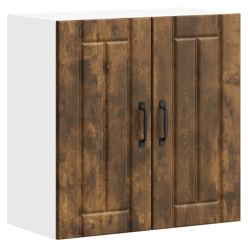 Armoire murale de cuisine design moderne 60 x 31 x 60 cm grande capacité rangement en bois d'ingénierie chêne fumé 02_0050167
