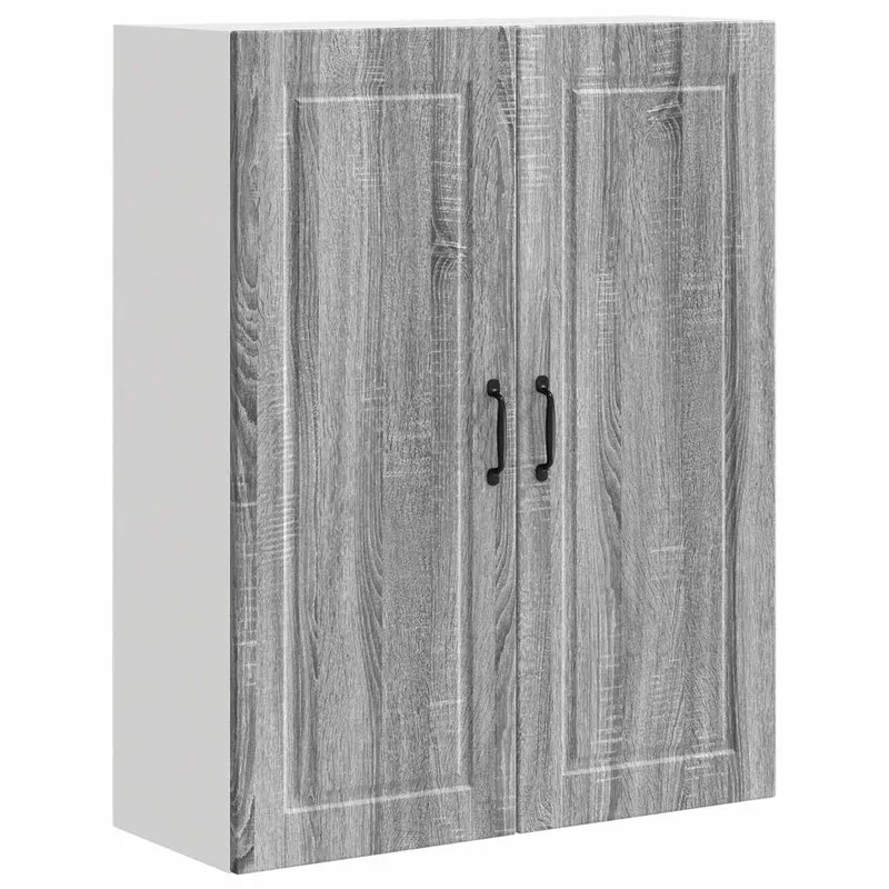 Armoire de cuisine moderne murale avec étagères 80 x 31 x 100 cm en bois d'ingénierie gris sonoma 02_0054490