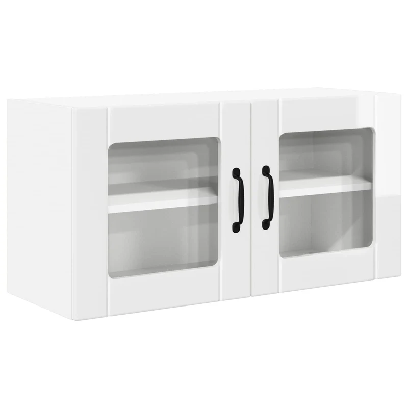 Armoire de cuisine moderne murale rangement pratique finition élégante 80 x 31 x 40 cm en bois d'ingénierie blanc brillant 02_0054293