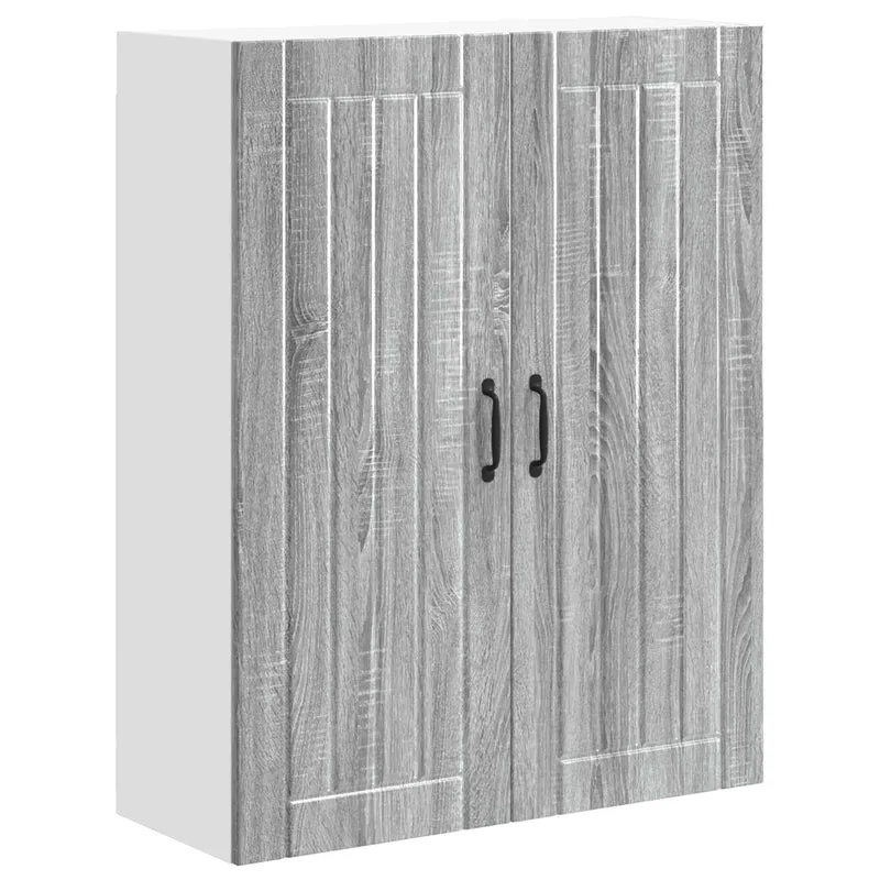 Armoire de cuisine moderne avec rangement pratique 80 x 31 x 100 cm en bois d'ingénierie gris sonoma 02_0054168
