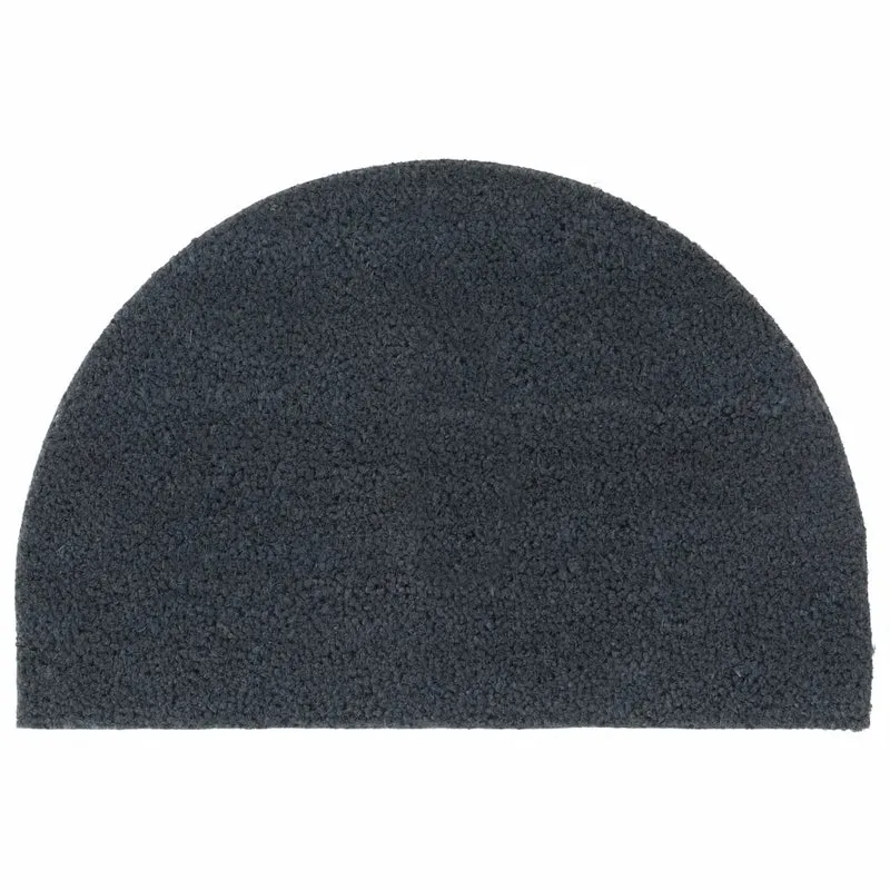 Tapis de porte demi-rond facile à nettoyer 40 x 60 cm antidérapant design moderne en fibre de coco gris foncé 02_0046169