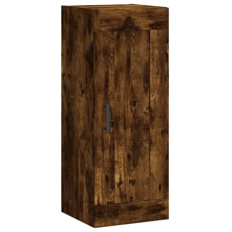 Armoire murale 34,5 x 34 x 90 cm grand espace de rangement design élégant moderne en bois d'ingénierie chêne fumé 02_0048955