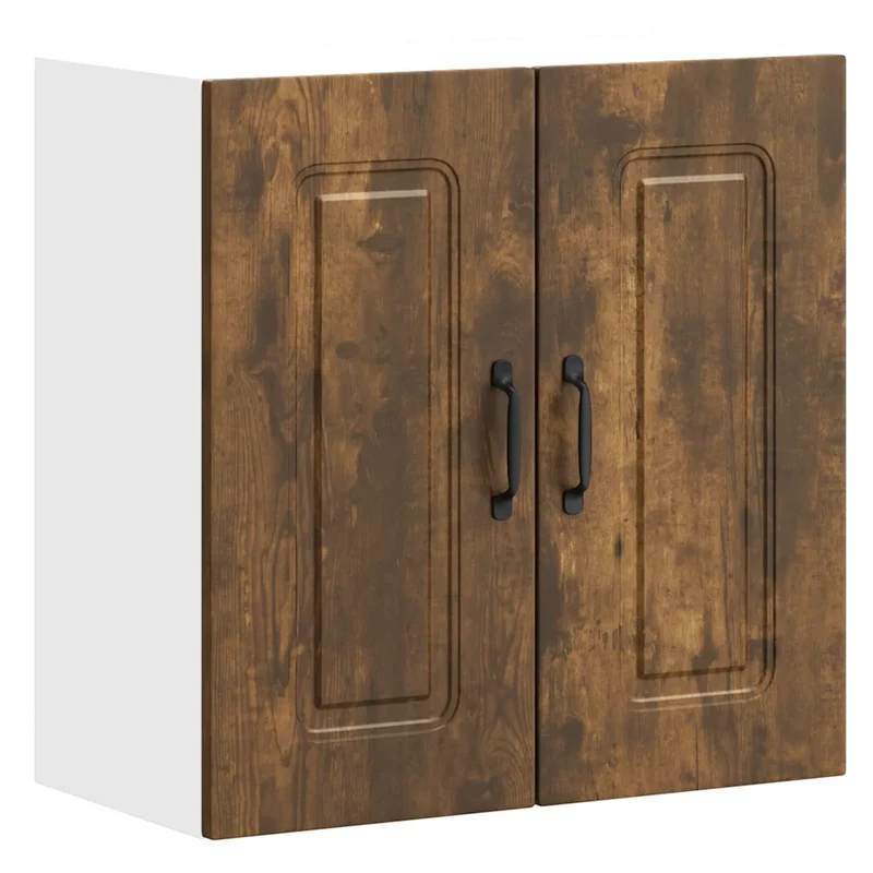 Armoire murale de cuisine espace rangement chêne fumé 60 x 31 x 60 cm pratique moderne en bois d'ingénierie chêne fumé 02_0049987