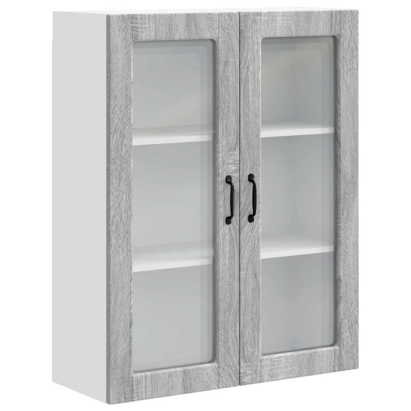 Armoire de cuisine moderne murale rangement efficace 80 x 31 x 100 cm en bois d'ingénierie gris sonoma 02_0054498