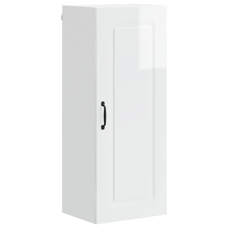 Armoire de cuisine rectangulaire moderne espace de rangement 40 x 31 x 100 cm en bois d'ingénierie blanc brillant 02_0053797