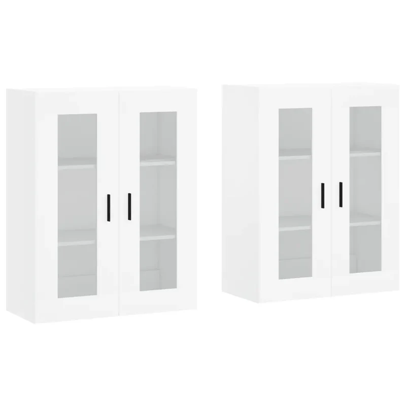 Lot de 2 armoires murales pratiques rangement 69,5 x 34 x 90 cm en bois d'ingénierie blanc 02_0055439