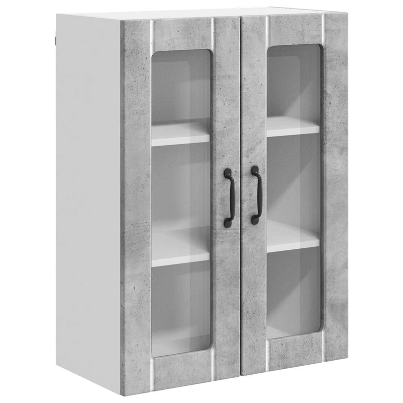 Armoire de cuisine moderne rangement pratique 60 x 31 x 80 cm en bois d'ingénierie gris béton 02_0054105