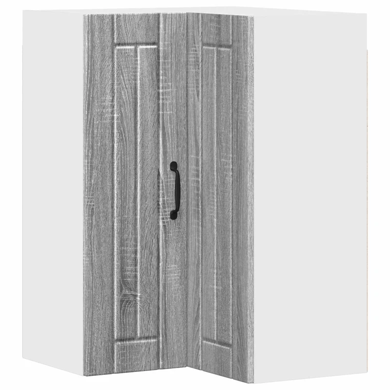 Armoire de cuisine moderne rectangulaire rangement pratique 57 x 57 x 80 cm en bois d'ingénierie gris sonoma 02_0054098