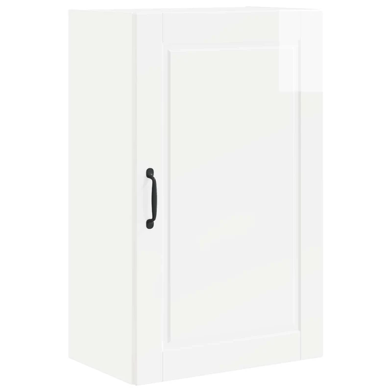 Armoire de cuisine murale moderne avec 3 étagères 50 x 31 x 80 cm en bois d'ingénierie blanc brillant 02_0054383