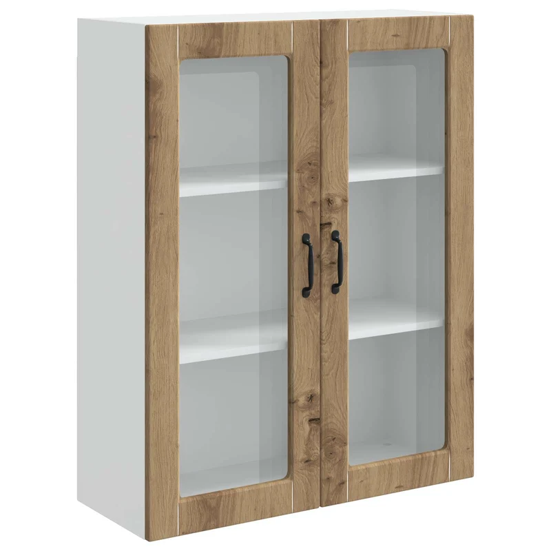 Armoire de cuisine design épuré 80 x 31 x 100 cm grand espace de stockage en bois d'ingénierie chêne artisanal 02_0053842