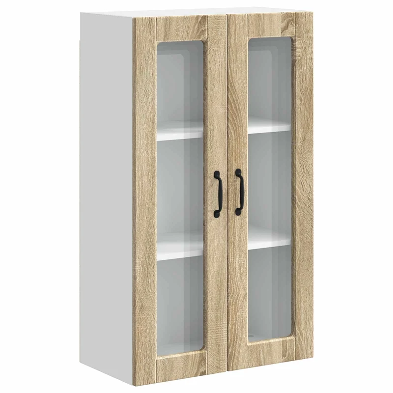 Armoire de cuisine murale moderne avec étagères 60 x 31 x 100 cm en bois d'ingénierie chêne sonoma 02_0054514