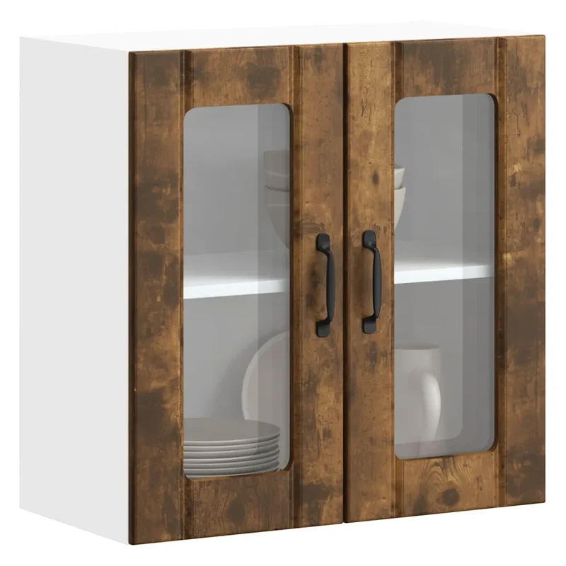 Armoire murale de cuisine design murale bois ingénierie 60 x 31 x 60 cm grande capacité en bois chêne fumé 02_0050227