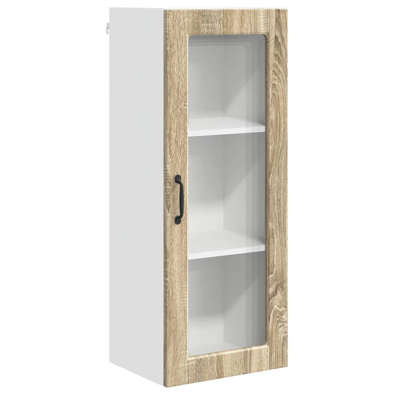 Armoire de cuisine murale moderne avec étagères 40 x 31 x 100 cm rangement pratique en bois d'ingénierie chêne sonoma 02_0054440