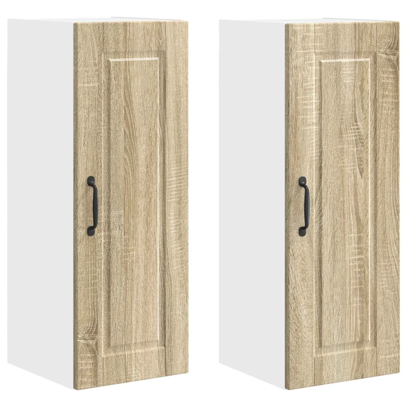Lot de 2 armoires murales modernes rangement efficace cuisine 30 x 31 x 80 cm en bois d'ingénierie chêne sonoma 02_0054354