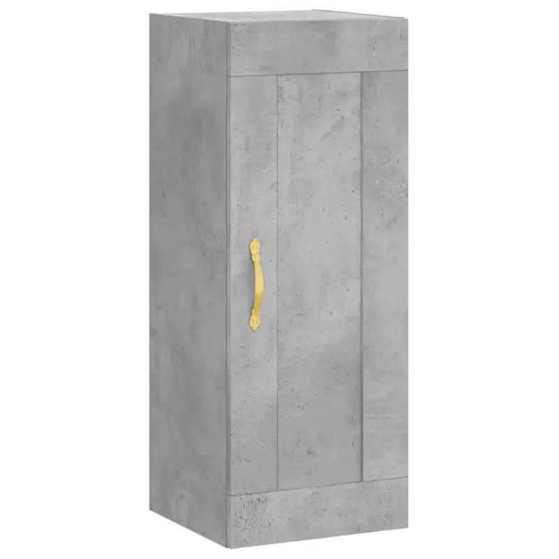 Armoire murale élégante avec 3 compartiments 34,5 x 34 x 90 cm style contemporain en bois d'ingénierie gris béton 02_0049311