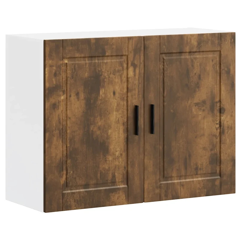 Armoire murale de cuisine design moderne rangement pratique 80 x 31 x 60 cm en bois d'ingénierie chêne fumé 02_0050377