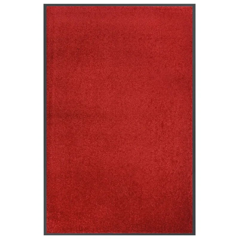 Paillasson de porte rouge 80 x 120 cm surface velours antidérapante style contemporain en polypropylène rouge 02_0046794