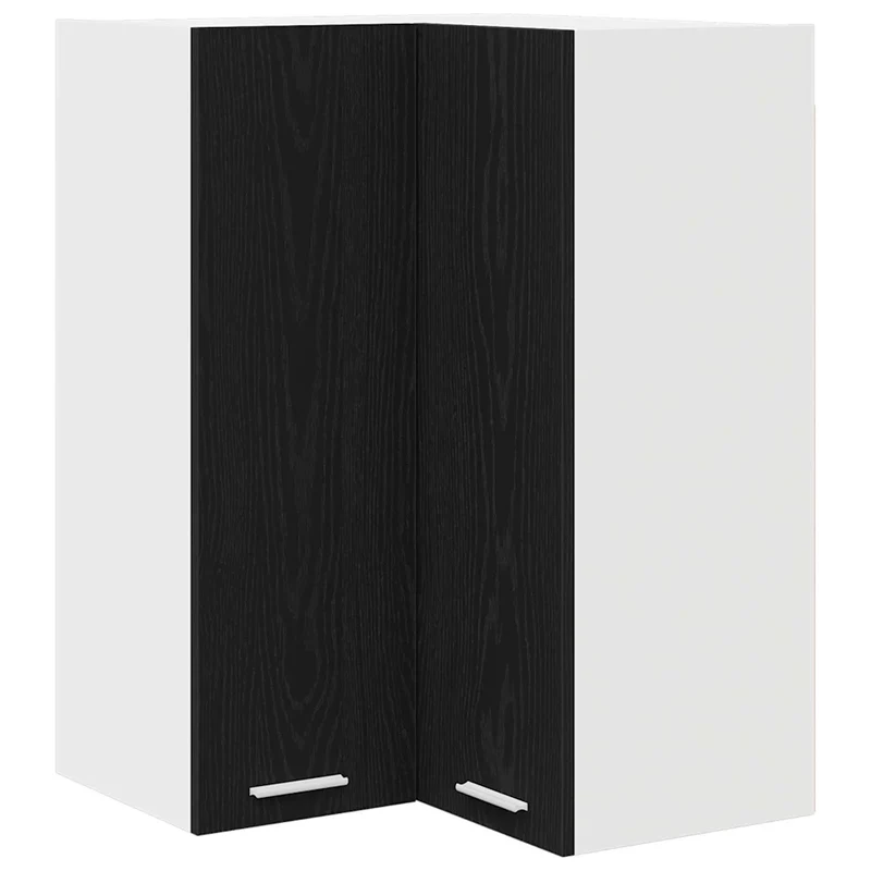 Armoire suspendue moderne rangement optimisé 57 x 57 x 80 cm en bois d'ingénierie noir 02_0053330