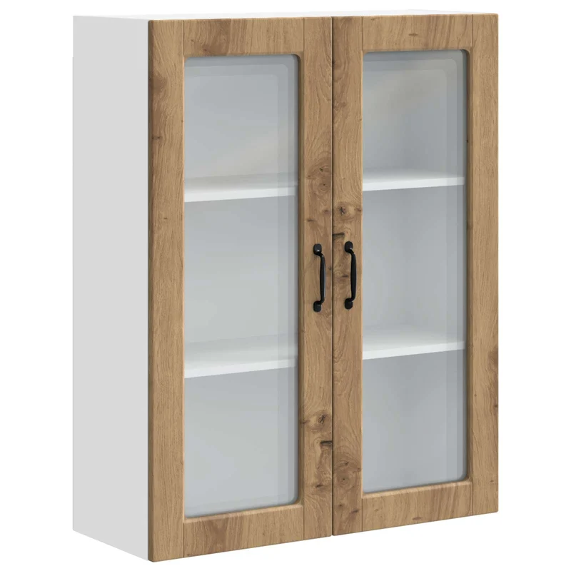 Armoire de cuisine moderne murale rangement pratique 80 x 31 x 100 cm en bois d'ingénierie chêne artisanal 02_0054501