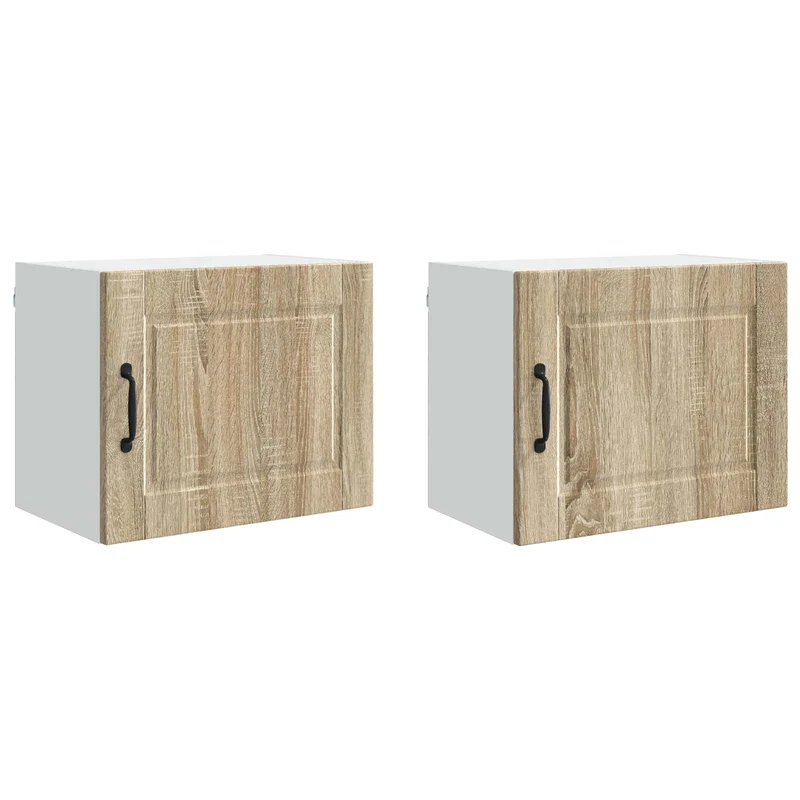 Lot de 2 armoires murales de cuisine moderne avec étagères organisation pratique 50 x 31 x 40 cm en bois d'ingénierie chêne sonoma 02_0054246