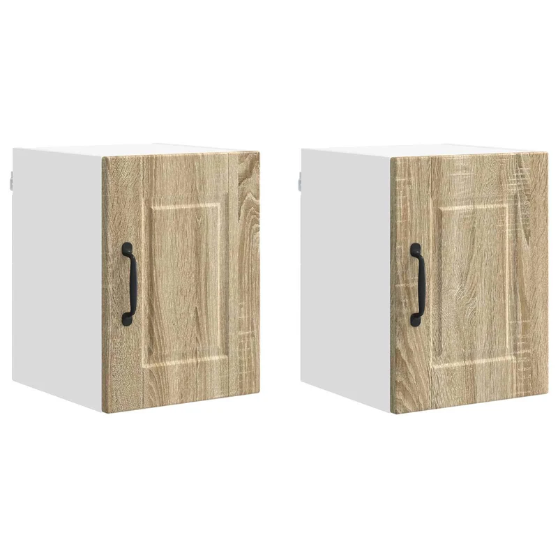 Lot de 2 armoires de cuisine murales modernes avec étagères 30 x 31 x 40 cm en bois d'ingénierie chêne sonoma 02_0054206