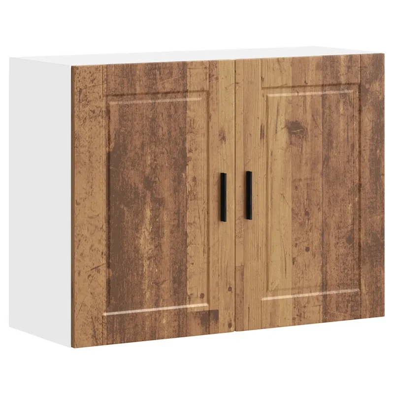 Armoire murale de cuisine Porto vintage espace de rangement pratique 80 x 31 x 60 cm en bois d'ingénierie vieux bois 02_0050380