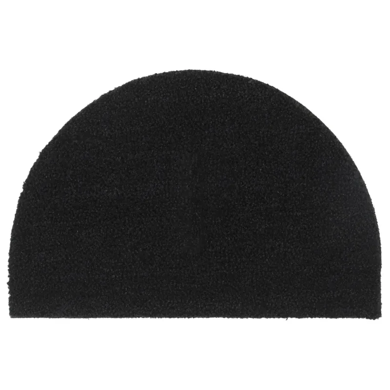 Tapis de porte demi-rond 40 x 60 cm antidérapant facile à nettoyer entrée extérieur en fibre de coco noir 02_0046162