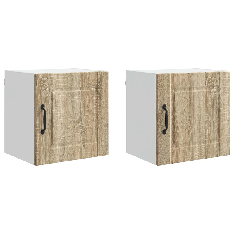 Lot de 2 armoires murales de cuisine rangement pratique moderne 40 x 31 x 40 cm en bois d'ingénierie chêne sonoma 02_0054226