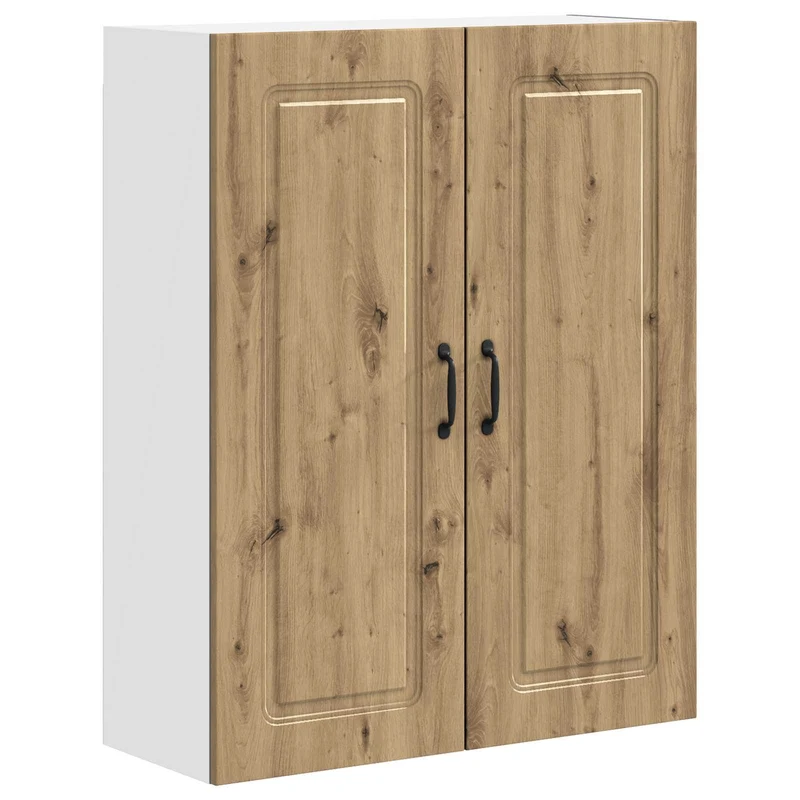 Armoire de cuisine rectangulaire moderne avec grand espace de rangement 80 x 31 x 100 cm en bois d'ingénierie chêne artisanal 02_0053832
