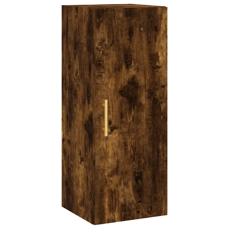 Armoire murale en chêne fumé design élégant 34,5 x 34 x 90 cm pratique et moderne en bois d'ingénierie 02_0048658