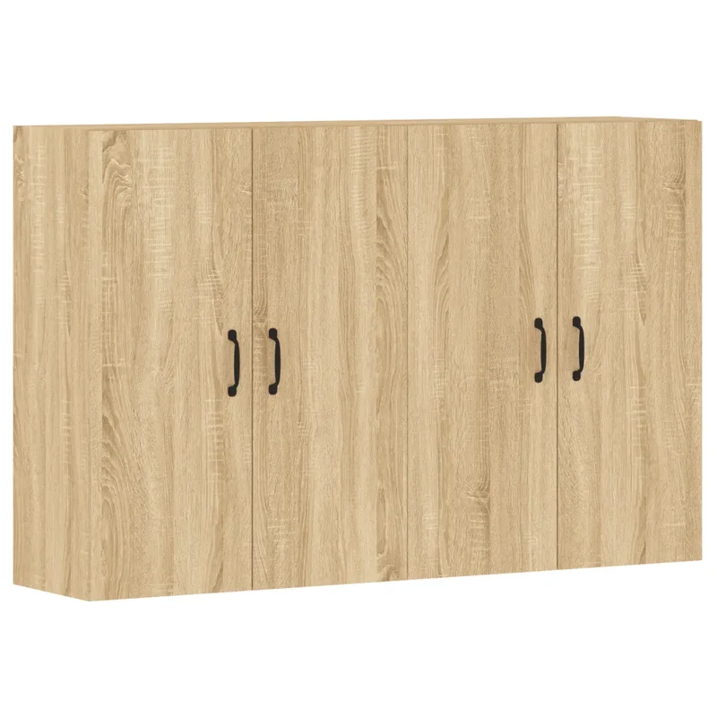 Lot de 2 armoires murales rangement mural 69,5 x 34 x 90 cm en bois d'ingénierie chêne sonoma 02_0055390