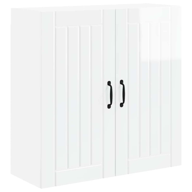 Armoire de cuisine moderne pratique rangement intérieur 80 x 31 x 80 cm en bois d'ingénierie blanc brillant 02_0054076