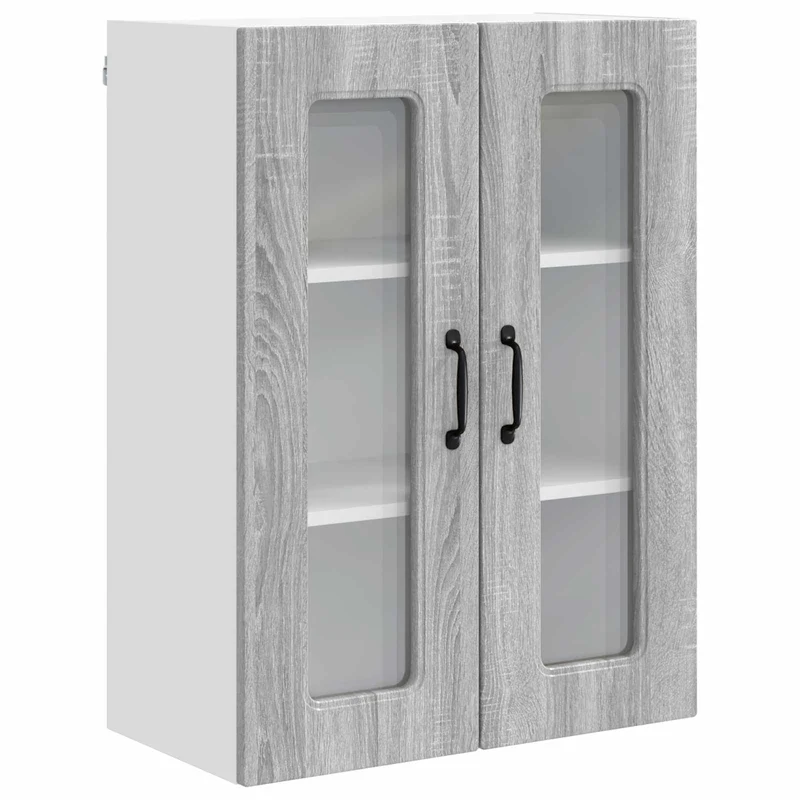 Armoire de cuisine rectangulaire avec grand espace de rangement 60 x 31 x 80 cm en bois d'ingénierie gris sonoma 02_0053769