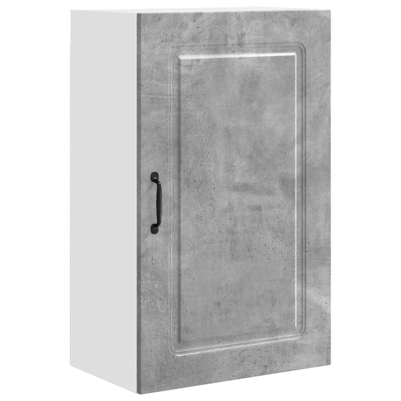 Armoire de cuisine rectangulaire minimaliste grand rangement 50 x 31 x 80 cm en bois d'ingénierie gris béton 02_0053716