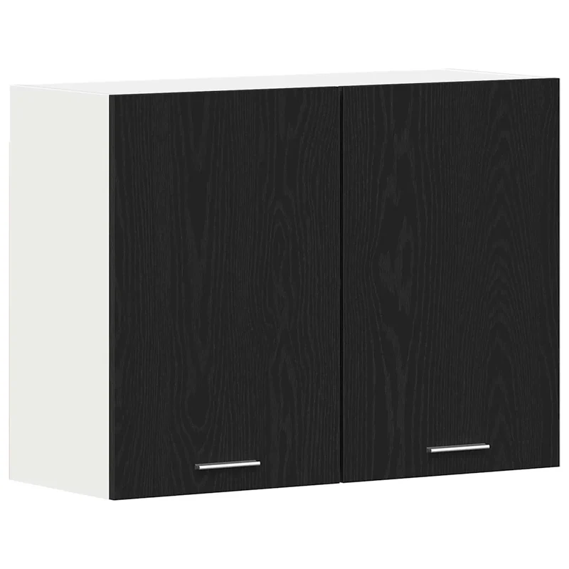 Armoire suspendue moderne avec étagère 80 x 31 x 60 cm grand espace de rangement chêne noir 02_0051955