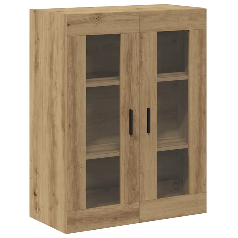 Armoire murale suspendue pratique rangement 69,5 x 34 x 90 cm en bois d'ingénierie chêne artisanal 02_0051151