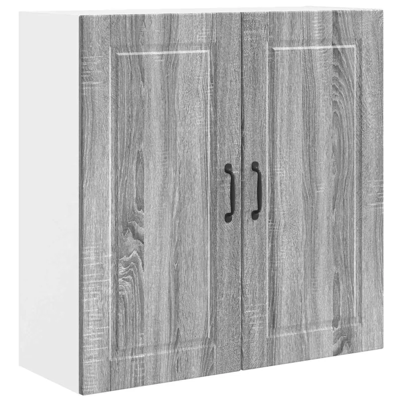 Armoire de cuisine murale moderne avec étagères 80 x 31 x 80 cm design fonctionnel en bois gris sonoma 02_0054404