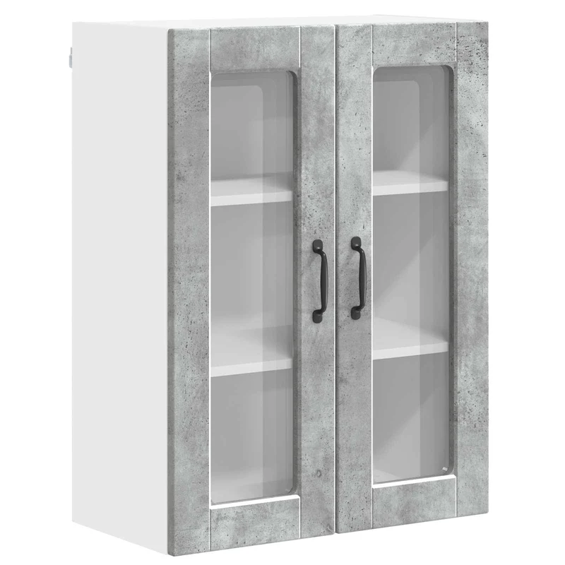 Armoire de cuisine moderne murale rangement pratique 60 x 31 x 80 cm en bois d'ingénierie gris béton 02_0054431