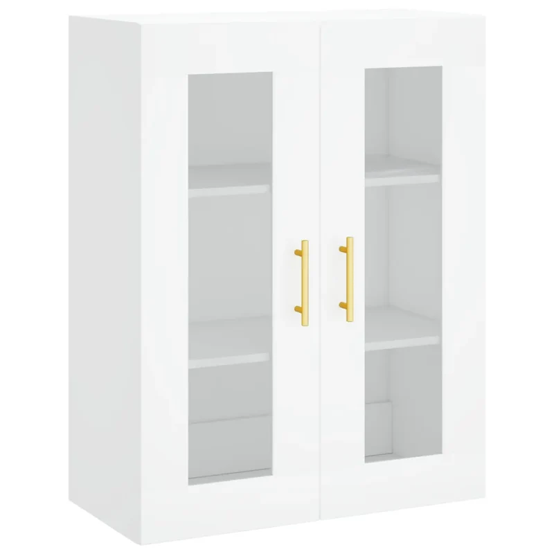 Armoire murale blanche design élégant rangement mural 69,5 x 34 x 90 cm en bois d'ingénierie blanc 02_0048617