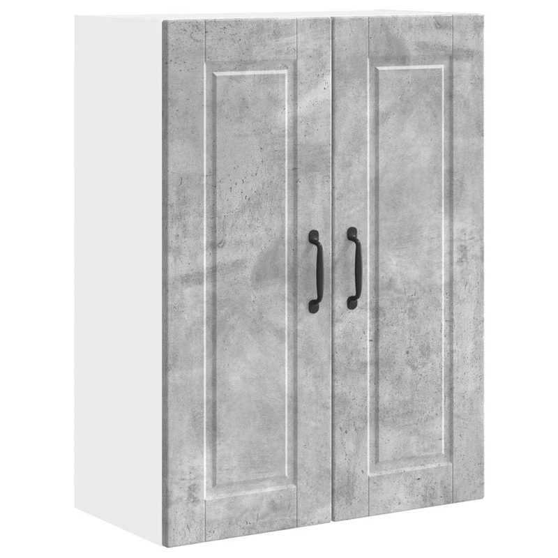Armoire murale de cuisine moderne 60 x 31 x 80 cm rangement pratique style contemporain en bois d'ingénierie gris béton 02_0054391