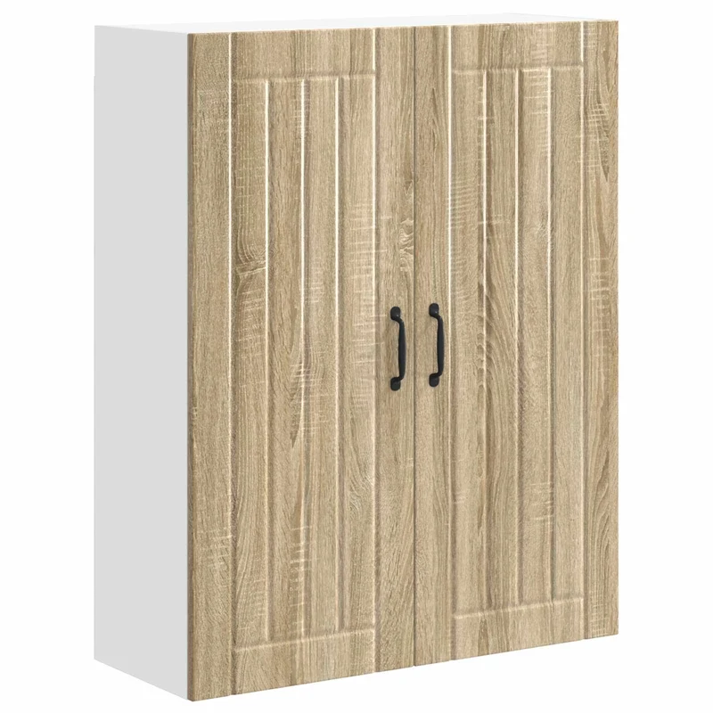 Armoire de cuisine rectangulaire moderne 80 x 31 x 100 cm rangement pratique style épuré en bois d'ingénierie chêne sonoma 02_0054164