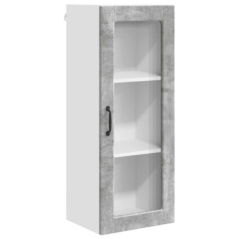 Armoire de cuisine murale moderne avec étagères 40 x 31 x 100 cm en bois d'ingénierie gris béton 02_0054441